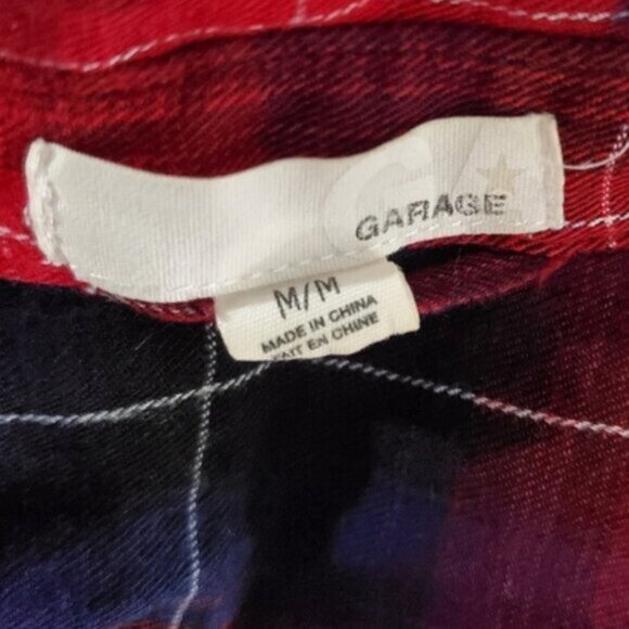 Garage Super Soft Rayon Plaid Red/Blue Flannel Shirt - Picture 5 of 10